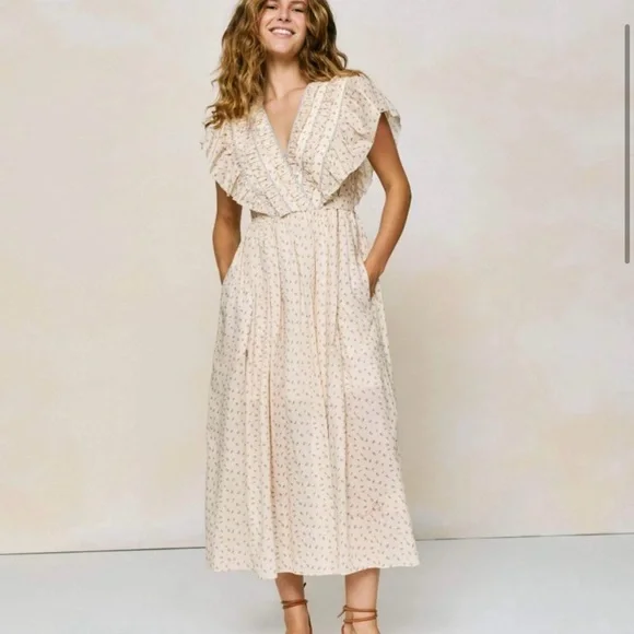 Christy Dawn 🌼 Kori Cotton Dress in Daffodil Cream Floral Maxi Midi Dress (S) - Picture 2 of 7